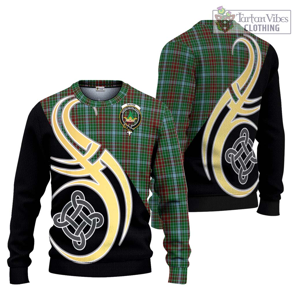 Gayre Tartan Knitted Sweater with Family Crest and Celtic Symbol Style Unisex - Tartan Vibes Clothing