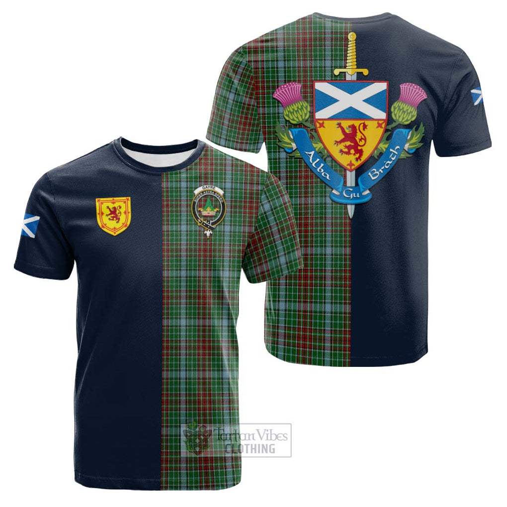 Tartan Vibes Clothing Gayre Tartan Cotton T-shirt with Scottish Lion Royal Arm Half Style