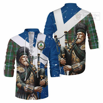 Tartan Vibes Clothing Gayre Tartan Ghillie Kilt Shirt with Family Crest Scottish Bagpiper Vibes