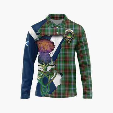 Tartan Vibes Clothing Gayre Tartan Family Crest Long Sleeve Polo Shirt Scottish Thistle Celtic Inspired