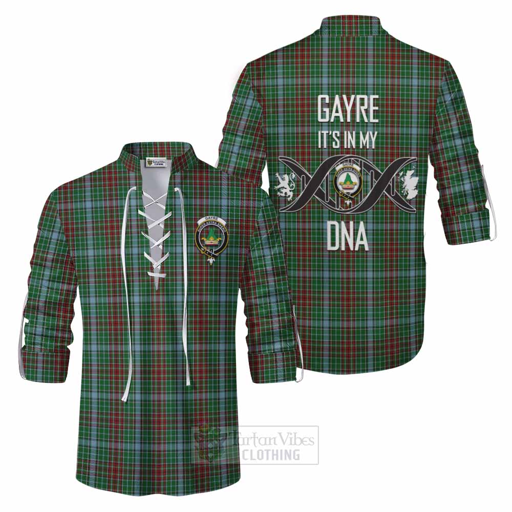Tartan Vibes Clothing Gayre Tartan Ghillie Kilt Shirt with Family Crest DNA In Me Style