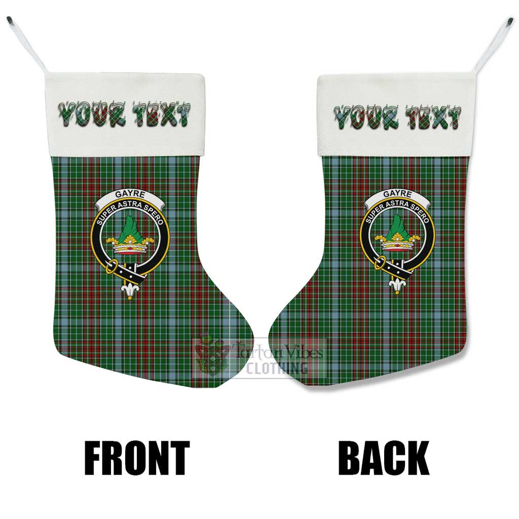 Tartan Vibes Clothing Gayre Tartan Family Crest Christmas Stocking with Personalized Text