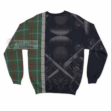 Tartan Vibes Clothing Gayre Tartan Sweatshirt with Family Crest Cross Sword Thistle Celtic Vibes