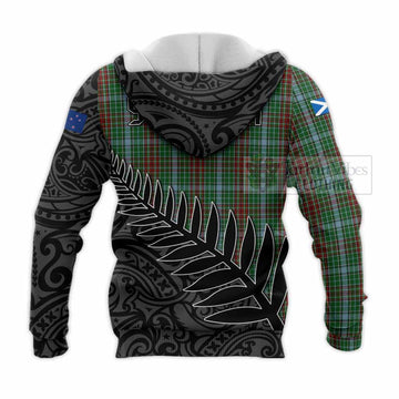 Gayre Crest Tartan Knitted Hoodie with New Zealand Silver Fern Half Style