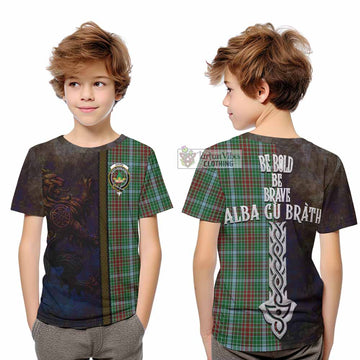 Gayre Tartan Family Crest Kid T-Shirt Alba Gu Brath Be Brave Lion Ancient Style