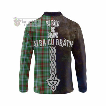 Gayre Tartan Family Crest Long Sleeve Polo Shirt Alba Gu Brath Be Brave Lion Ancient Style