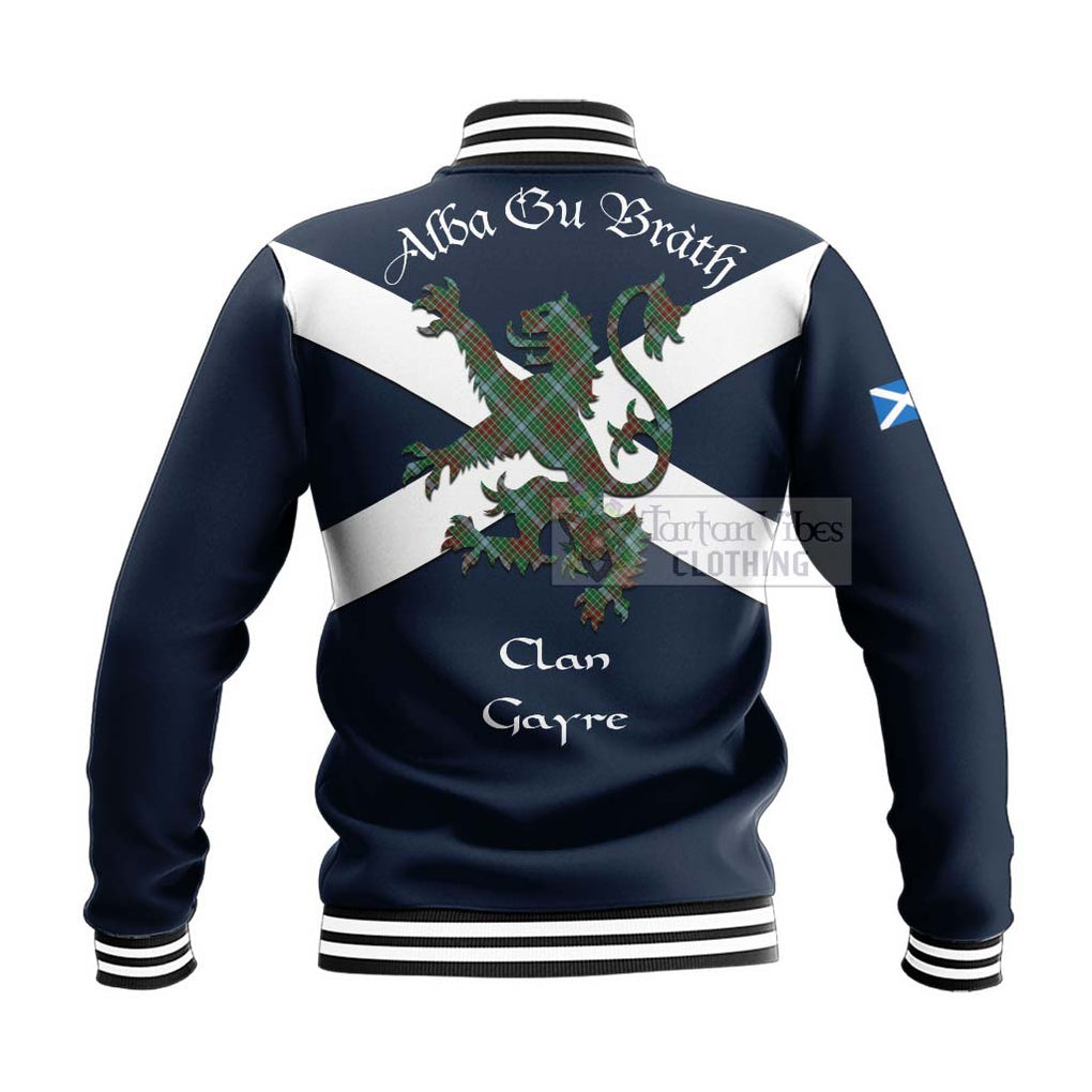 Tartan Vibes Clothing Gayre Tartan Lion Rampant Baseball Jacket – Proudly Display Your Heritage with Alba Gu Brath and Clan Name