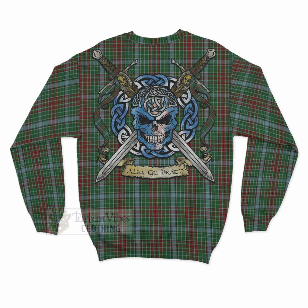 Tartan Vibes Clothing Gayre Tartan Sweatshirt with Family Crest Celtic Skull Style