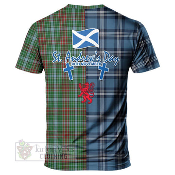 Gayre Tartan T-Shirt Happy St. Andrew's Day Half Tartan Style - Tartan Vibes Clothing