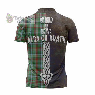 Gayre Tartan Family Crest Zipper Polo Shirt Alba Gu Brath Be Brave Lion Ancient Style
