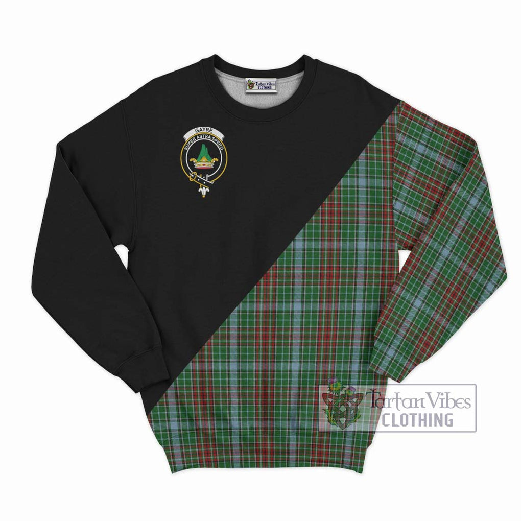 Gayre Tartan Sweatshirt with Family Crest and Military Logo Style - Tartanvibesclothing Shop