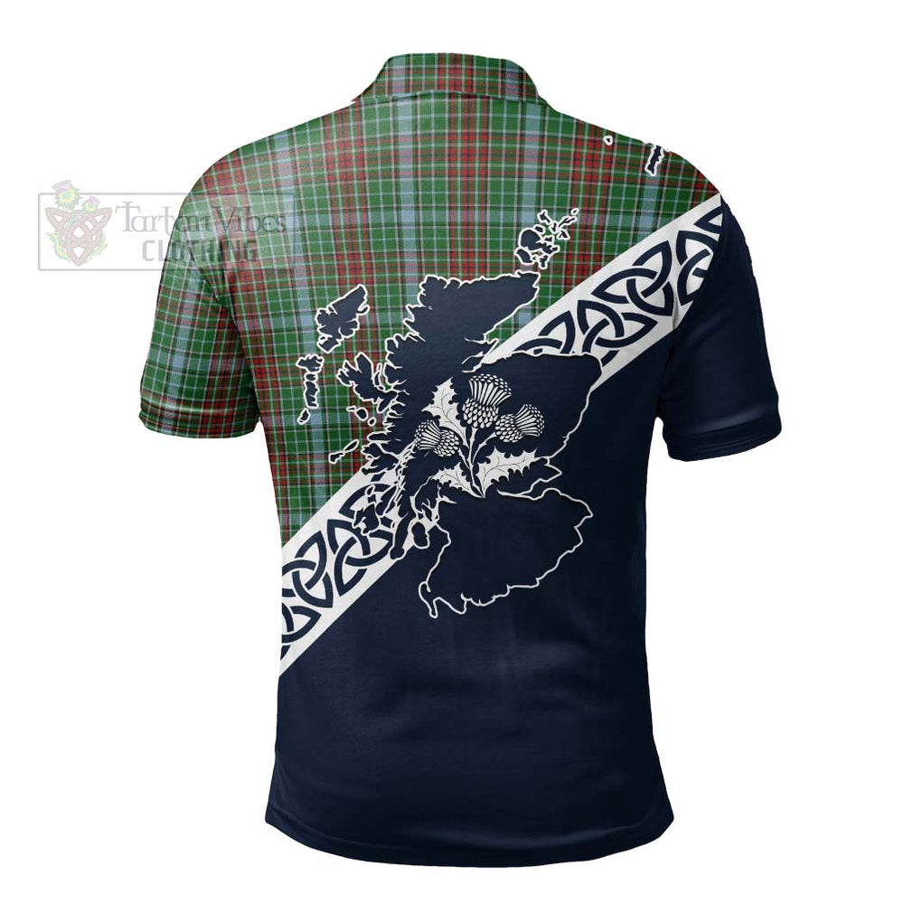 Gayre Tartan Polo Shirt Featuring Thistle and Scotland Map