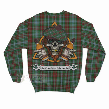 Tartan Vibes Clothing Gayre Tartan Sweatshirt with Family Crest and Bearded Skull Holding Bottles of Whiskey