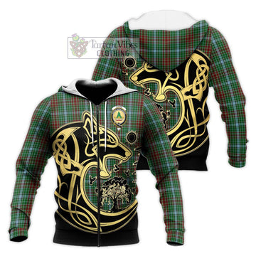 Gayre Tartan Knitted Hoodie with Family Crest Celtic Wolf Style Unisex Knitted Zip Hoodie - Tartan Vibes Clothing