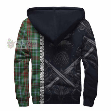 Tartan Vibes Clothing Gayre Tartan Sherpa Hoodie with Family Crest Cross Sword Thistle Celtic Vibes
