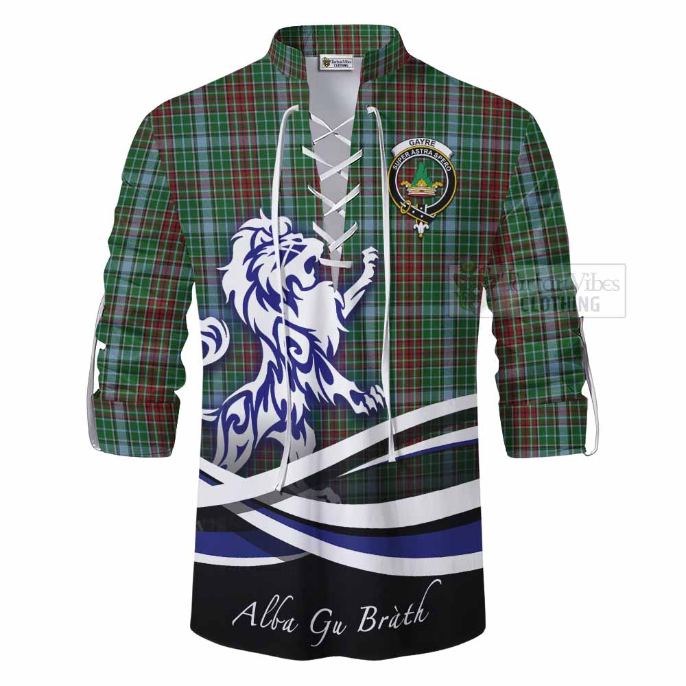 Tartan Vibes Clothing Gayre Tartan Ghillie Kilt Shirt with Alba Gu Brath Regal Lion Emblem
