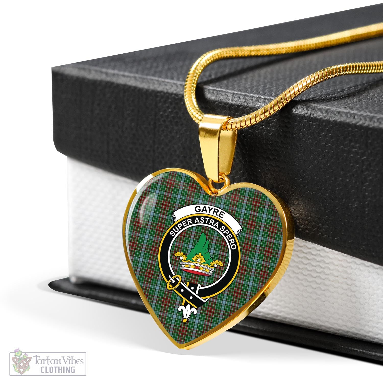Tartan Vibes Clothing Gayre Tartan Heart Necklace with Family Crest