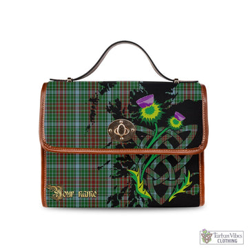 Gayre Tartan Waterproof Canvas Bag with Scotland Map and Thistle Celtic Accents