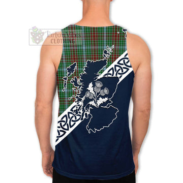 Tartan Vibes Clothing Gayre Tartan Men's Tank Top Featuring Thistle and Scotland Map