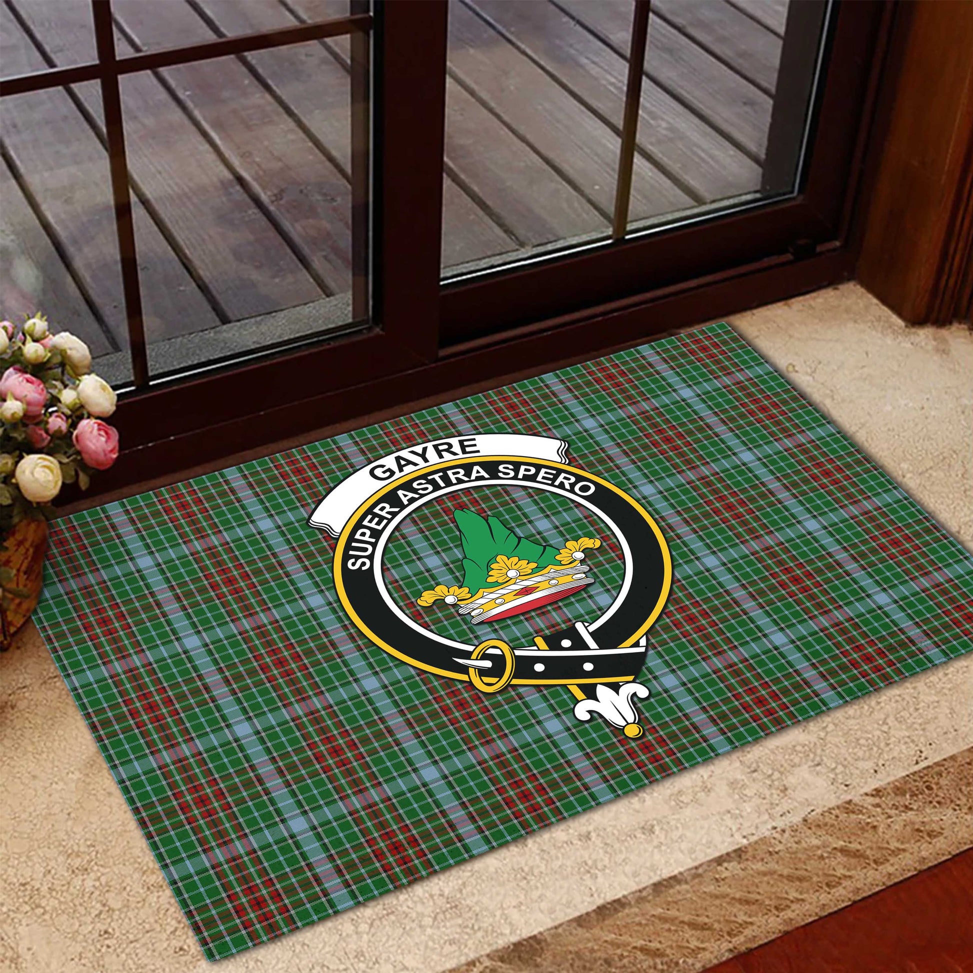 Gayre Tartan Door Mat with Family Crest - Tartanvibesclothing