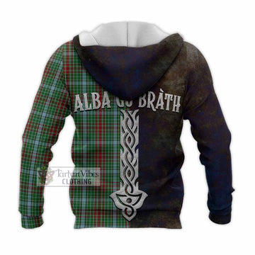 Gayre Tartan Family Crest Knitted Hoodie Alba Gu Brath Be Brave Lion Ancient Style