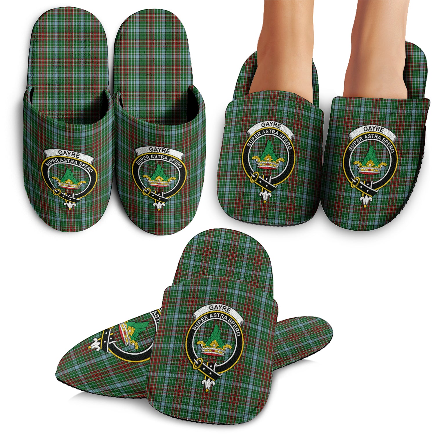 Gayre Tartan Home Slippers with Family Crest - Tartanvibesclothing