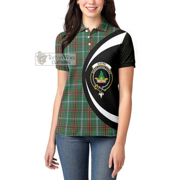 Gayre Tartan Women's Polo Shirt with Family Crest Circle Style - Tartan Vibes Clothing