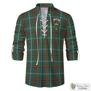 Gayre Tartan Men's Scottish Traditional Jacobite Ghillie Kilt Shirt with Family Crest