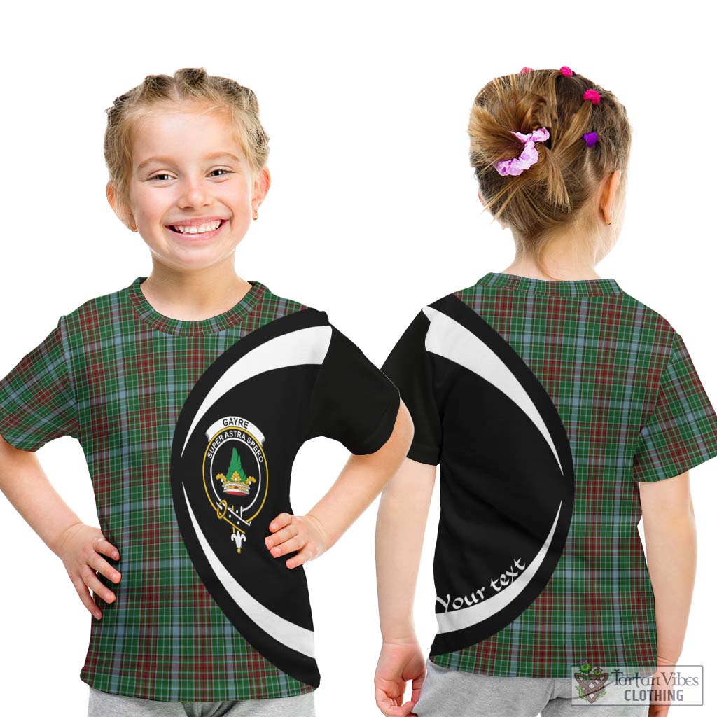 Gayre Tartan Kid T-Shirt with Family Crest Circle Style - Tartan Vibes Clothing