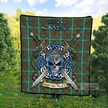 Gayre Tartan Quilt with Celtic Skull Alba Gu Brath Style