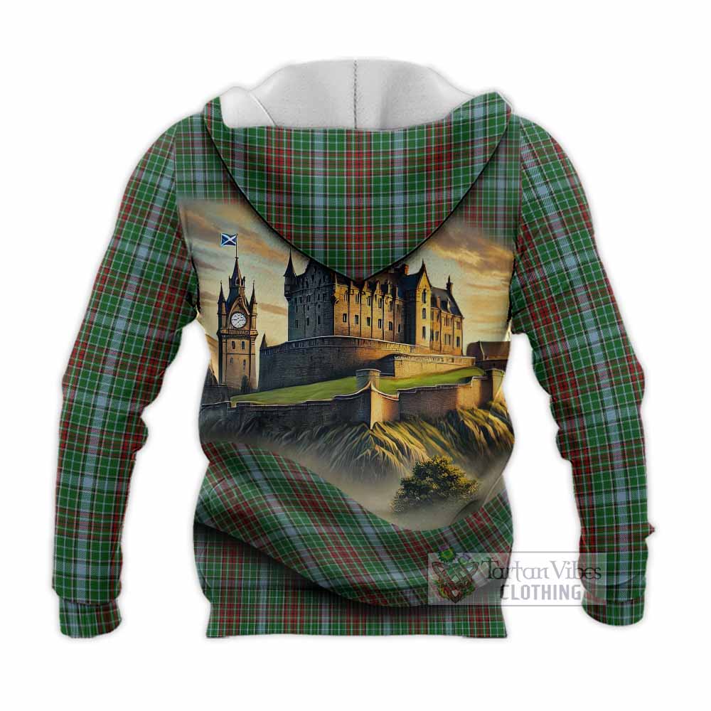 Tartan Vibes Clothing Gayre Tartan Family Crest Knitted Hoodie with Scottish Ancient Castle Style