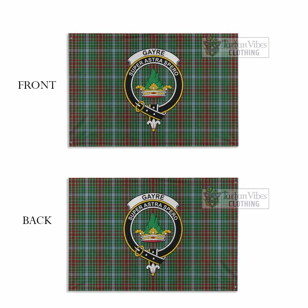 Tartan Vibes Clothing Gayre Tartan House Flag with Family Crest