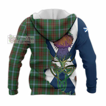 Gayre Tartan Family Crest Knitted Hoodie Scottish Thistle Celtic Inspired