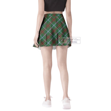 Gayre Tartan Women's Plated Mini Skirt Cross Style