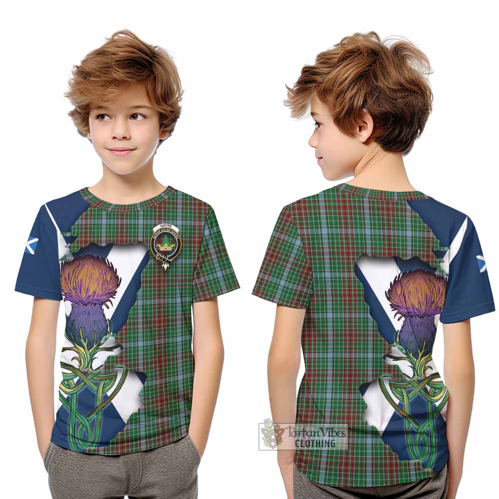 Tartan Vibes Clothing Gayre Tartan Family Crest Kid T-Shirt Scottish Thistle Celtic Inspired