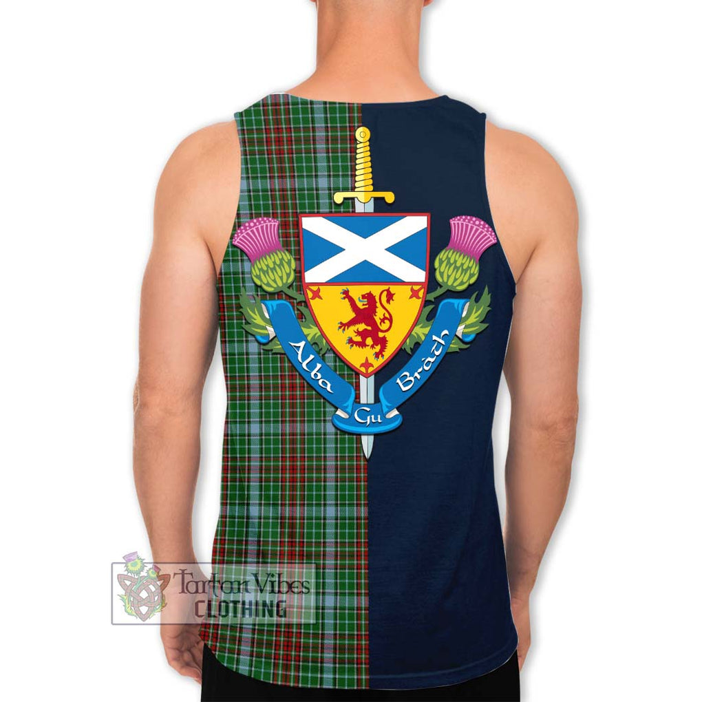 Tartan Vibes Clothing Gayre Tartan Men's Tank Top with Scottish Lion Royal Arm Half Style