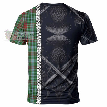 Tartan Vibes Clothing Gayre Tartan T-Shirt with Family Crest Cross Sword Thistle Celtic Vibes