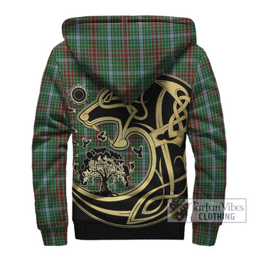 Gayre Tartan Sherpa Hoodie with Family Crest Celtic Wolf Style - Tartan Vibes Clothing
