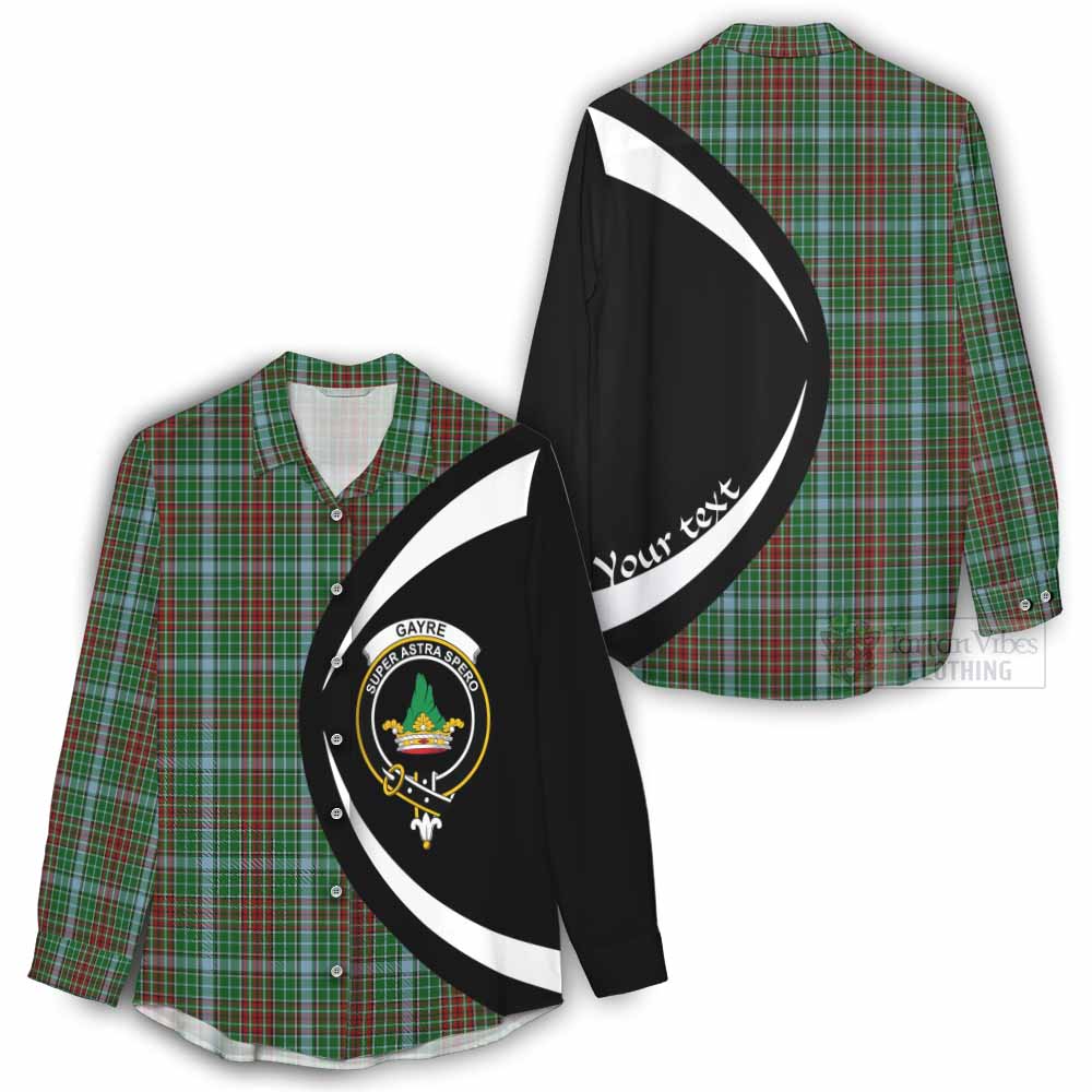 Tartan Vibes Clothing Gayre Tartan Women's Casual Shirt with Family Crest Circle Style