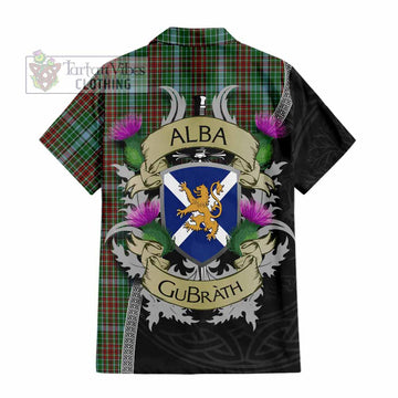 Tartan Vibes Clothing Gayre Tartan Family Crest Short Sleeve Button Shirt Lion Rampant Royal Thistle Shield Celtic Inspired