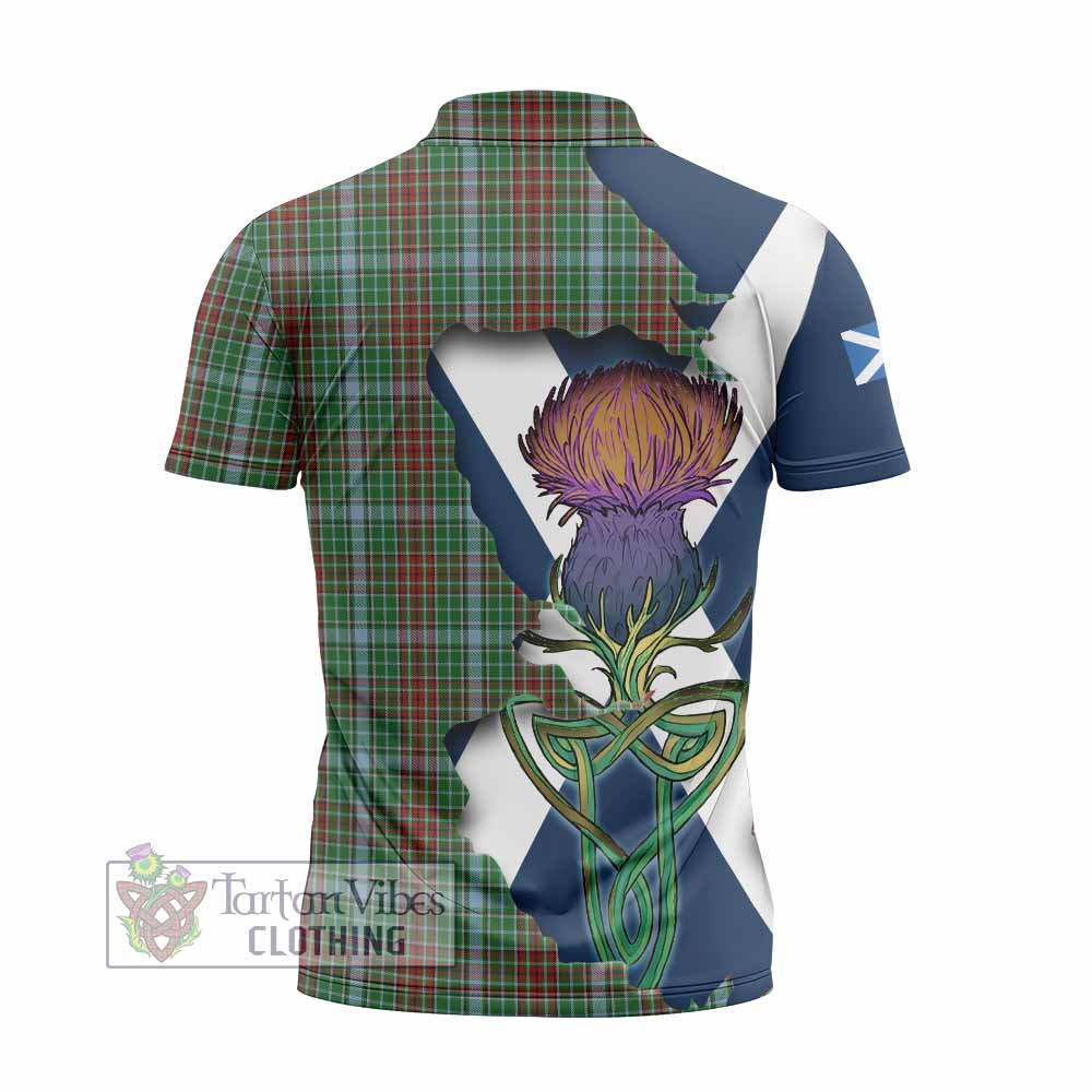 Tartan Vibes Clothing Gayre Tartan Family Crest Zipper Polo Shirt Scottish Thistle Celtic Inspired