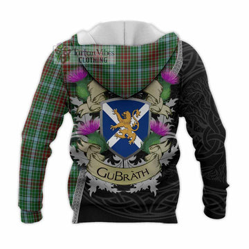 Gayre Tartan Family Crest Knitted Hoodie Lion Rampant Royal Thistle Shield Celtic Inspired