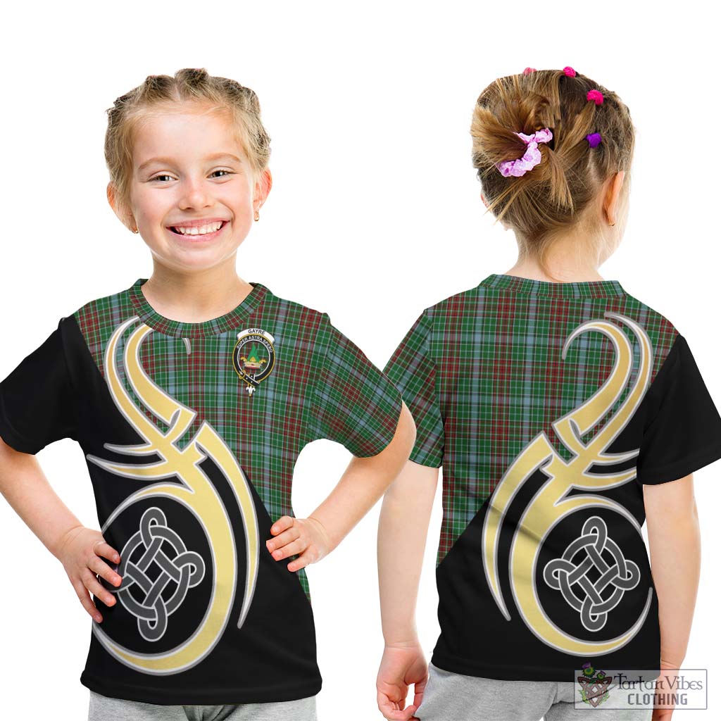 Gayre Tartan Kid T-Shirt with Family Crest and Celtic Symbol Style - Tartan Vibes Clothing