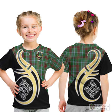 Gayre Tartan Kid T-Shirt with Family Crest and Celtic Symbol Style