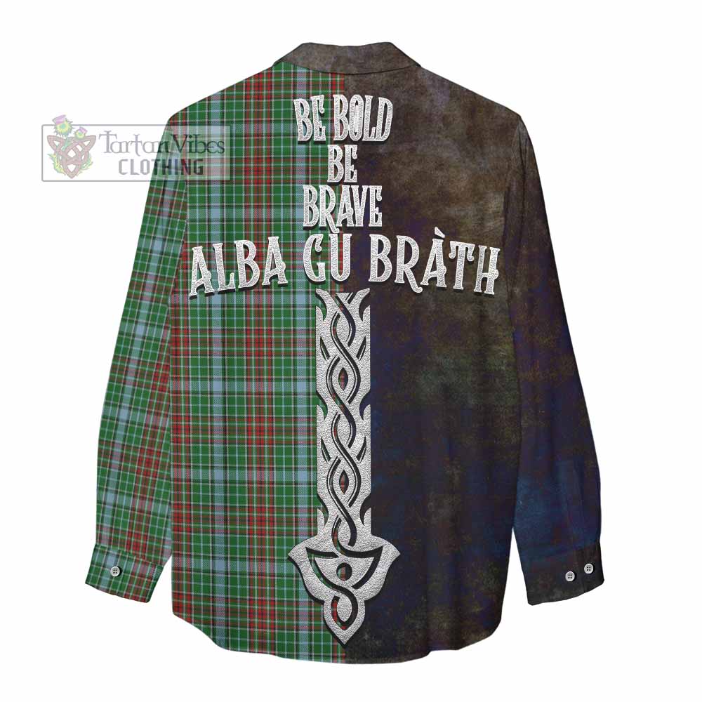 Tartan Vibes Clothing Gayre Tartan Family Crest Women's Casual Shirt Alba Gu Brath Be Brave Lion Ancient Style