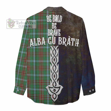 Gayre Tartan Family Crest Women's Casual Shirt Alba Gu Brath Be Brave Lion Ancient Style