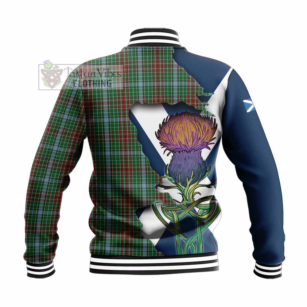 Tartan Vibes Clothing Gayre Tartan Family Crest Baseball Jacket Scottish Thistle Celtic Inspired