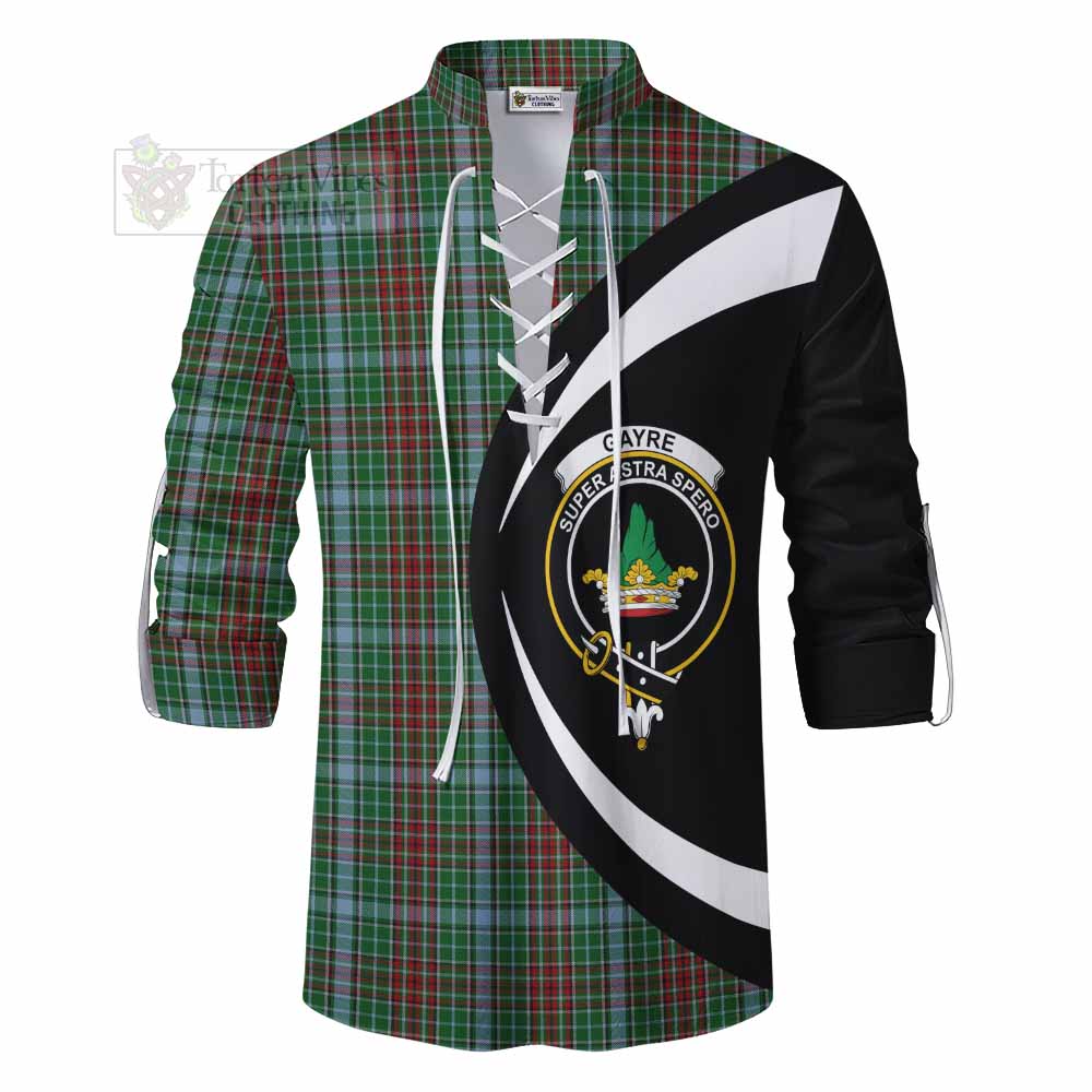 Tartan Vibes Clothing Gayre Tartan Ghillie Kilt Shirt with Family Crest Circle Style