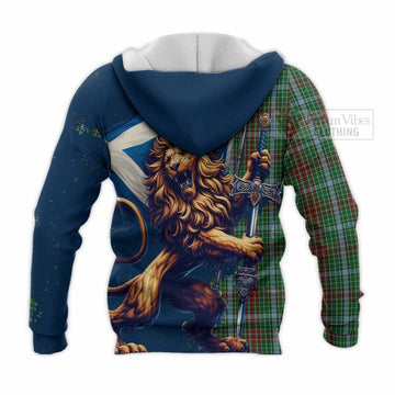 Gayre Tartan Family Crest Knitted Hoodie with Scottish Majestic Lion