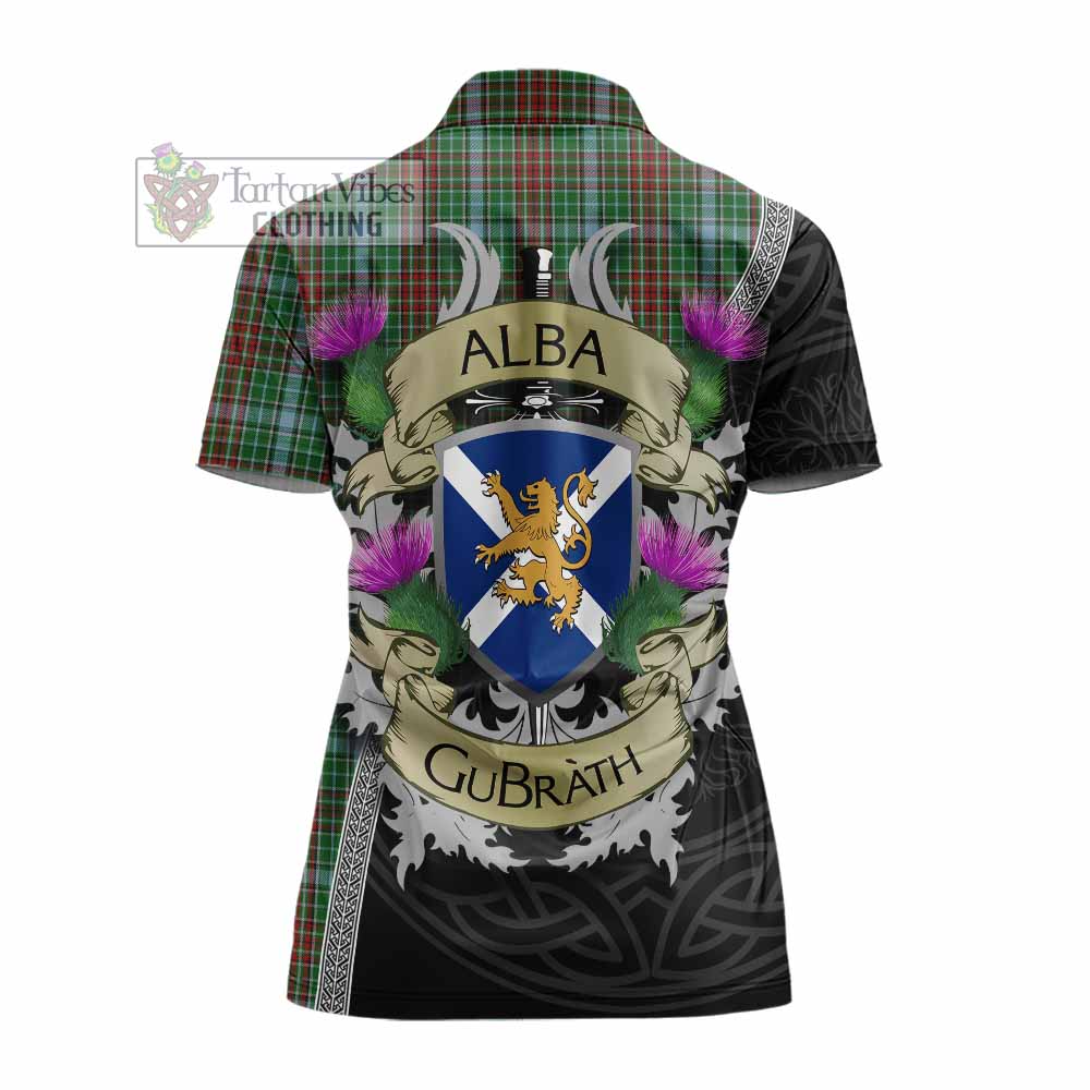Tartan Vibes Clothing Gayre Tartan Family Crest Women's Polo Shirt Lion Rampant Royal Thistle Shield Celtic Inspired